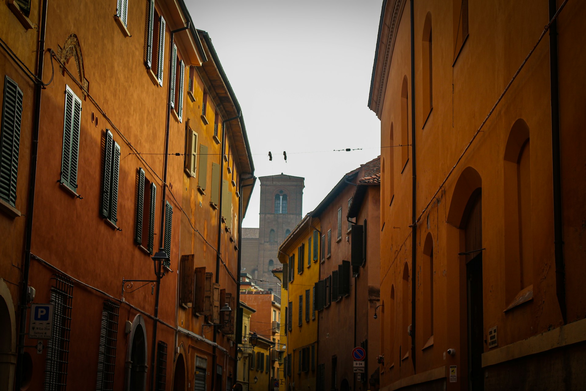 Autumn trees and landscape in Bologna